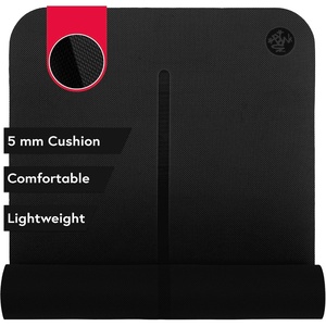 image:imageManduka Begin Yoga Mat 68  5mm Cushioning  Comfortable Lightweight amp Reversible with Alignment Stripe  BudgetFriendly  68 x 24 inchesBlack