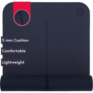 image:imageManduka Begin Yoga Mat 68  5mm Cushioning  Comfortable Lightweight amp Reversible with Alignment Stripe  BudgetFriendly  68 x 24 inchesMidnight