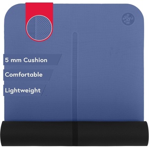 image:imageManduka Begin Yoga Mat 68  5mm Cushioning  Comfortable Lightweight amp Reversible with Alignment Stripe  BudgetFriendly  68 x 24 inchesMoon Black