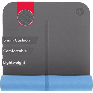 image:imageManduka Begin Yoga Mat 68  5mm Cushioning  Comfortable Lightweight amp Reversible with Alignment Stripe  BudgetFriendly  68 x 24 inchesSteel Grey Mat