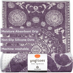 image:imageManduka Yogitoes Hot Yoga Mat Towel  71  Moisture Activated Grip  Patented Silicone Nubs  Highly Absorbent Durable amp Easy Care  Made from Recycled Materials  71 x 24 Inches  IndulgeGeiija Purple